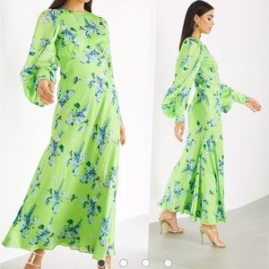 ASOS Edition Satin Wild Flower Print Maxi Dress